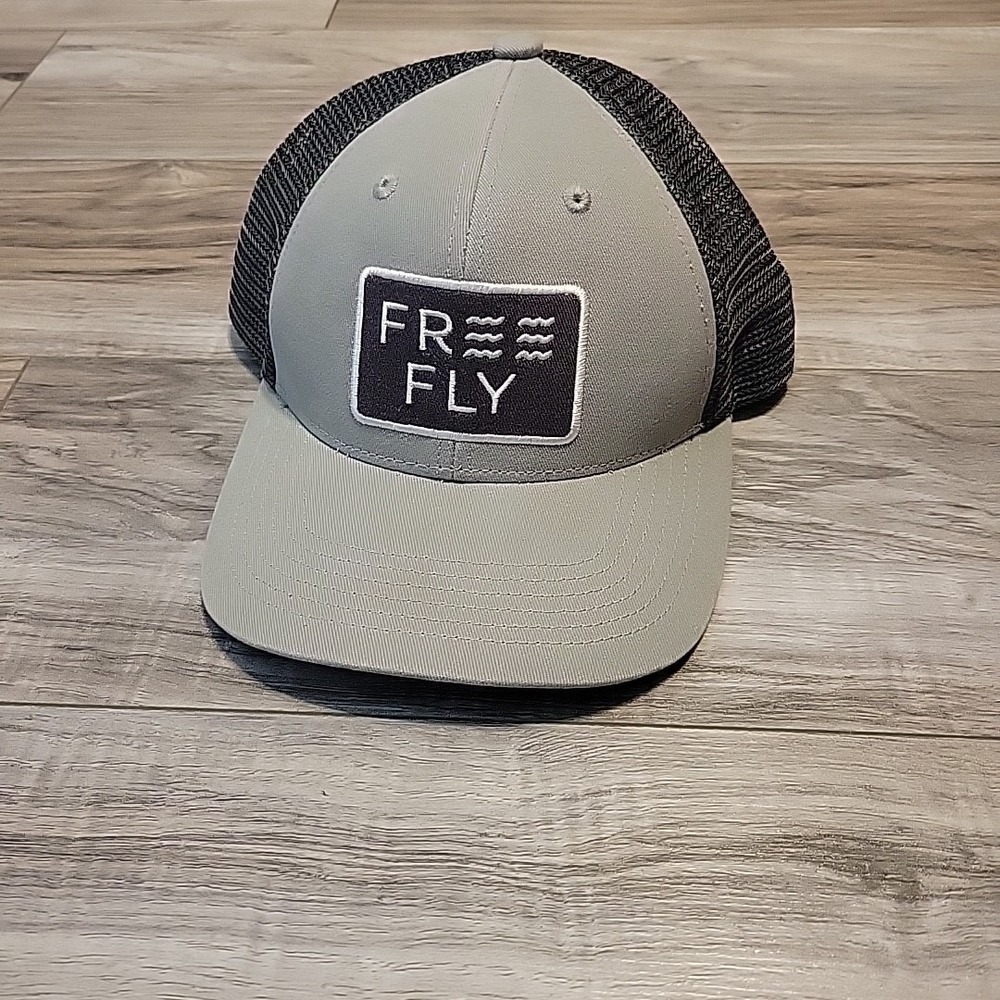 Free Fly Hat Gray Trucker Cap Adjustable Snap‎ Back Mesh Fishing Outdoor